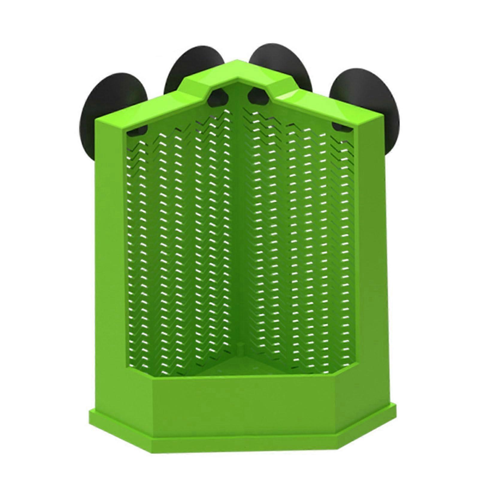 Reptile Feeder Box with Suction Cups, SpaceSaving Corner Lizard Feeding Dish for Terrariums