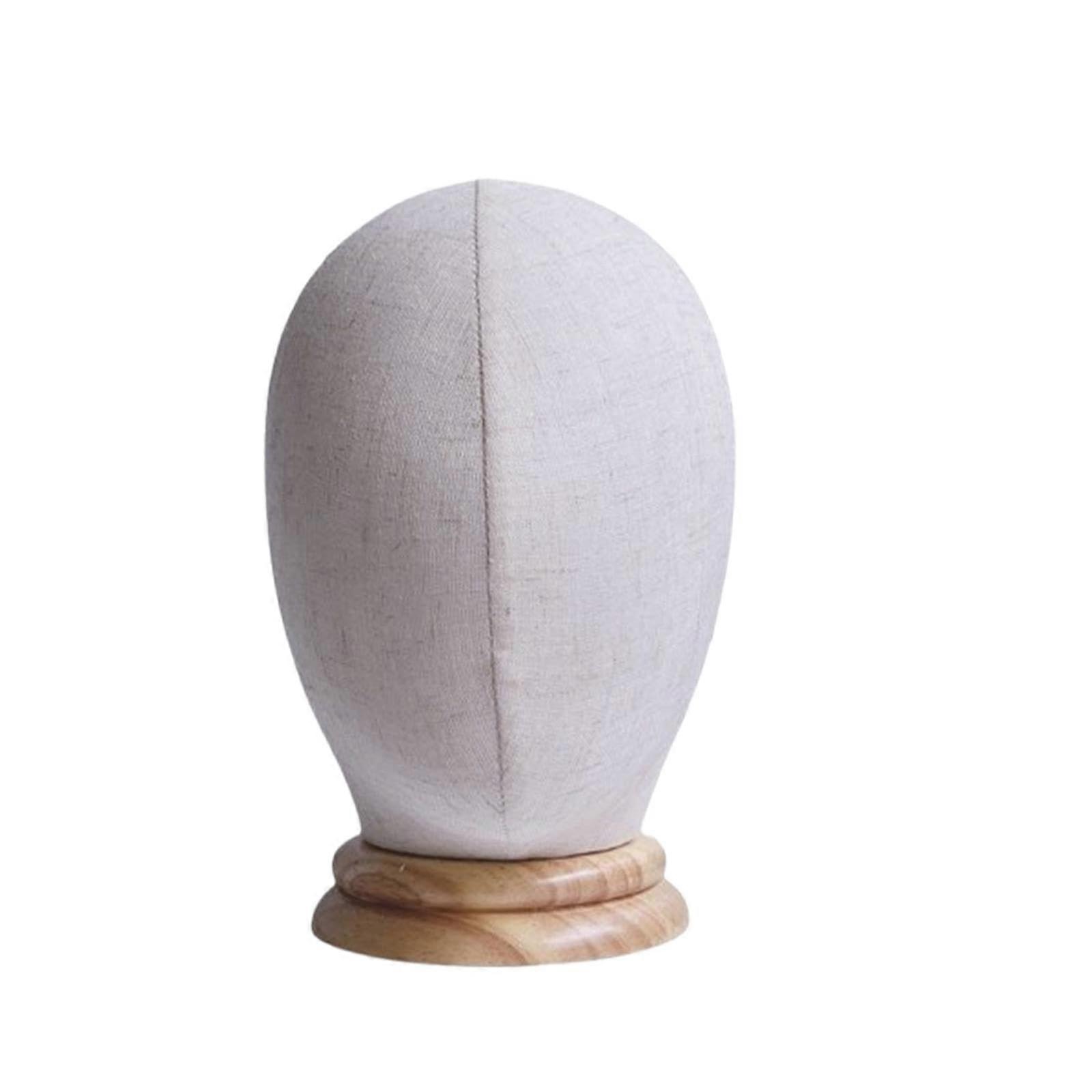 Mannequin Head for Wig Making with Stable Wooden Base, Durable Cloth Surface, Multipurpose Display Form