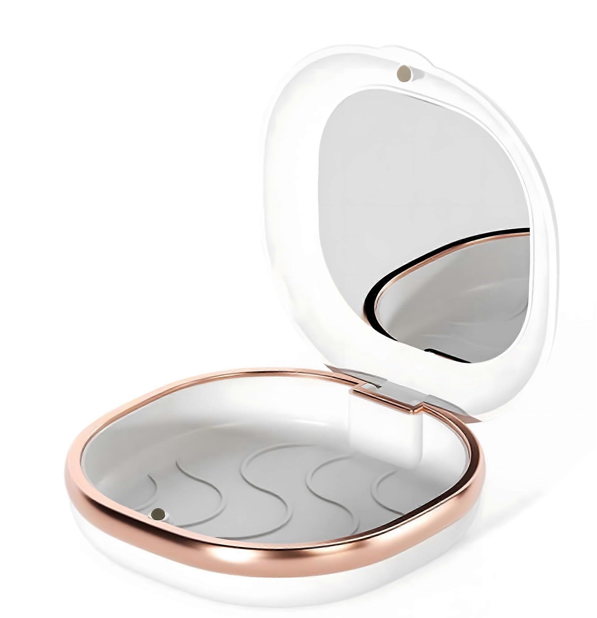 Denture Case with Magnetic Secure Closure, Compact Retainer Travel Box, 3.3x3.2in White