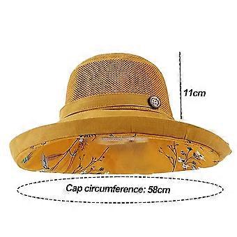 Dame Mesh Solhatt Sommer Strand UV-beskyttelse UPF Sammenleggbar Bred brem