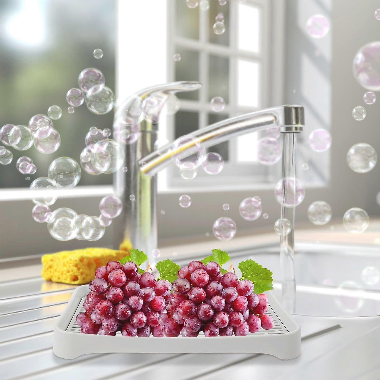 2 Pieces Drain Tray Flatware Dish Drainer Board Fruit Trays Vegetable Plastic