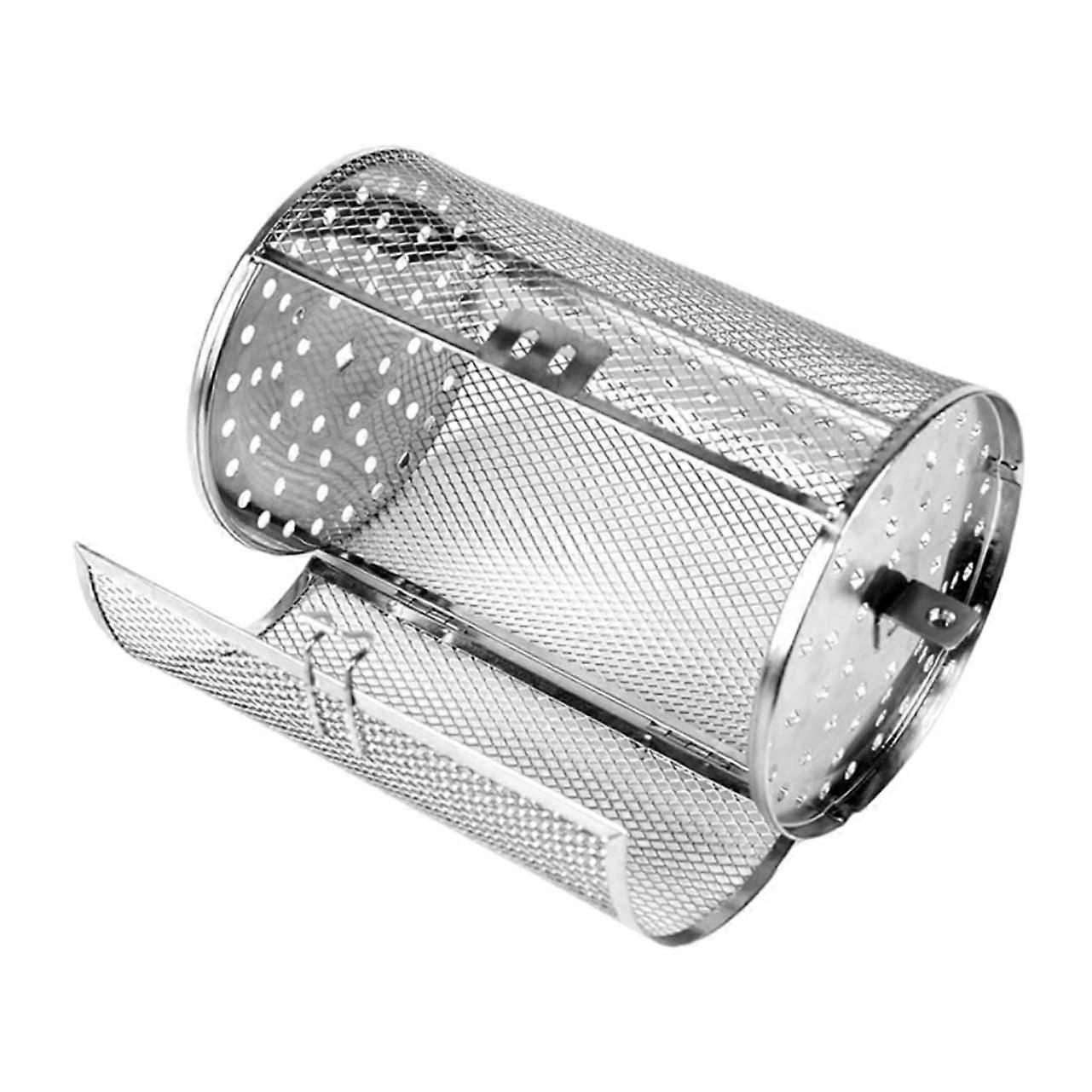 Grill Basket Rotating Roasting Cage with Easy Loading Door Rustproof Metal for Oven Vegetables Meat