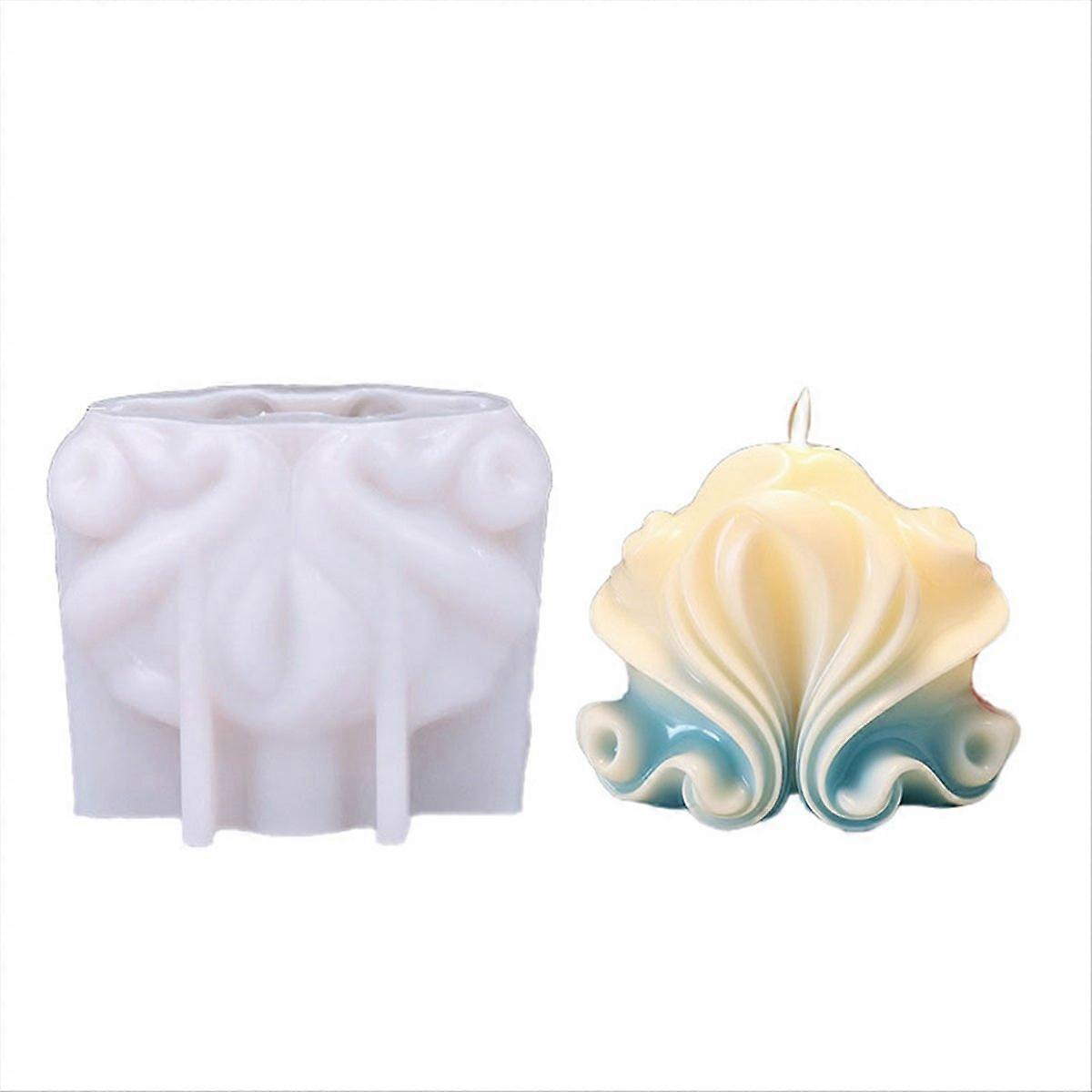 3D Shell Shaped Candle Silicone Mold Shell Cake Chocolate Mold,E