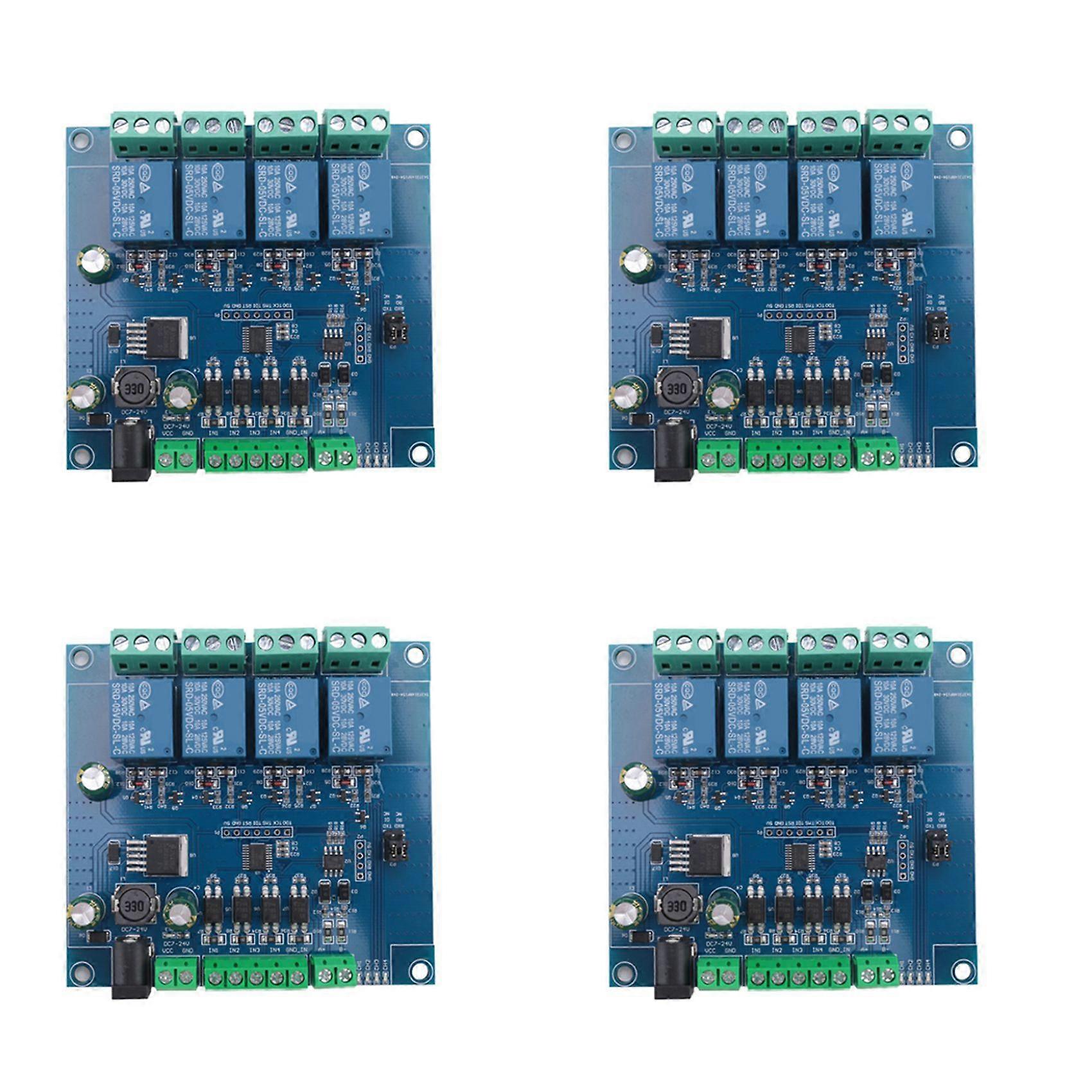 4X Modbus Rtu 4 Ch Relay Module Input 485 Ttl Uart Communication 4-Channel Input 7-24V Relay Module