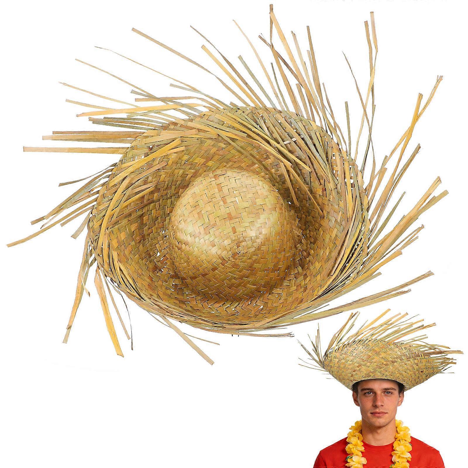 Light Green Woven Sun Hat Decorative Beach Cap for Outdoor Use