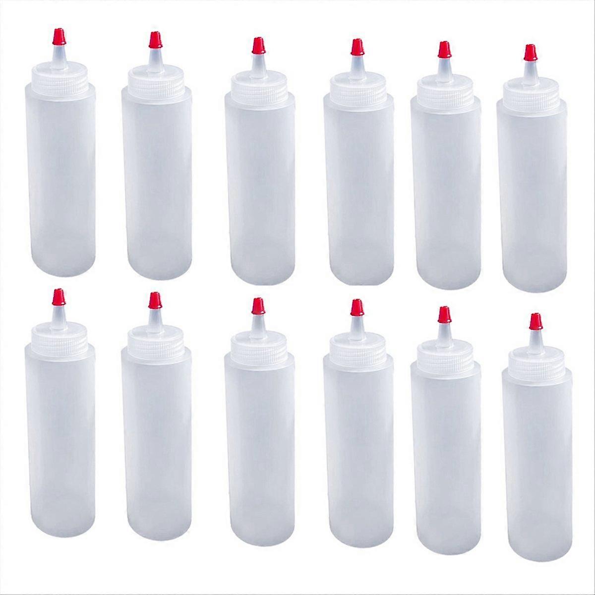 12Pcs 16 Ounce Plastic Squeeze Condiment Bottles for Ketchup, BBQ