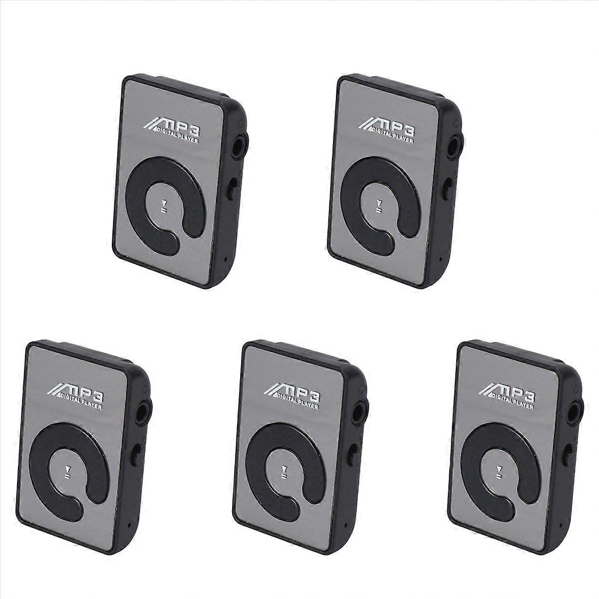 Mini Mirror Clip USB Digital Mp3 Music Player Black