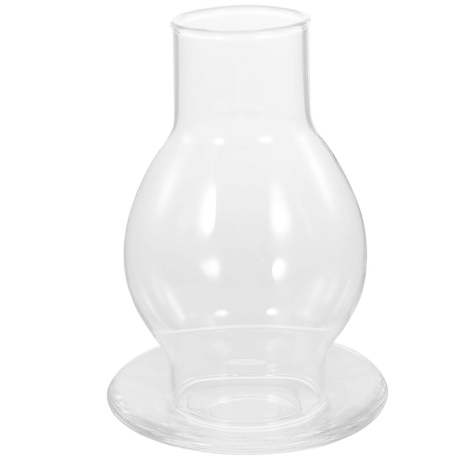 Glass Windproof Candle Holder Transparent for Decoration 1Set