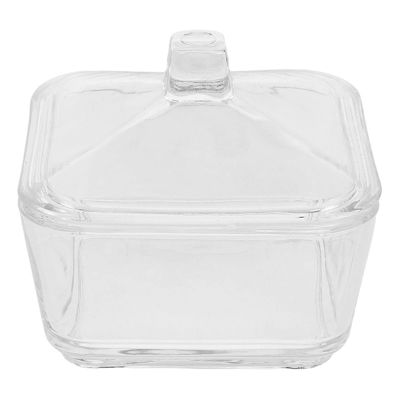 Transparent Coffee Sugar Cube Jar with Lid for Storage Use Elegant Glass