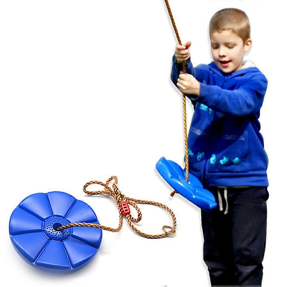 Childrens Swing 2Pcs Plastic Octagonal Disc Rope Swing Outdoor Blue Color