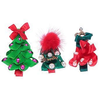 Christmas Hair Clips Charming Barrettes for 3Pcs Festive Adornment