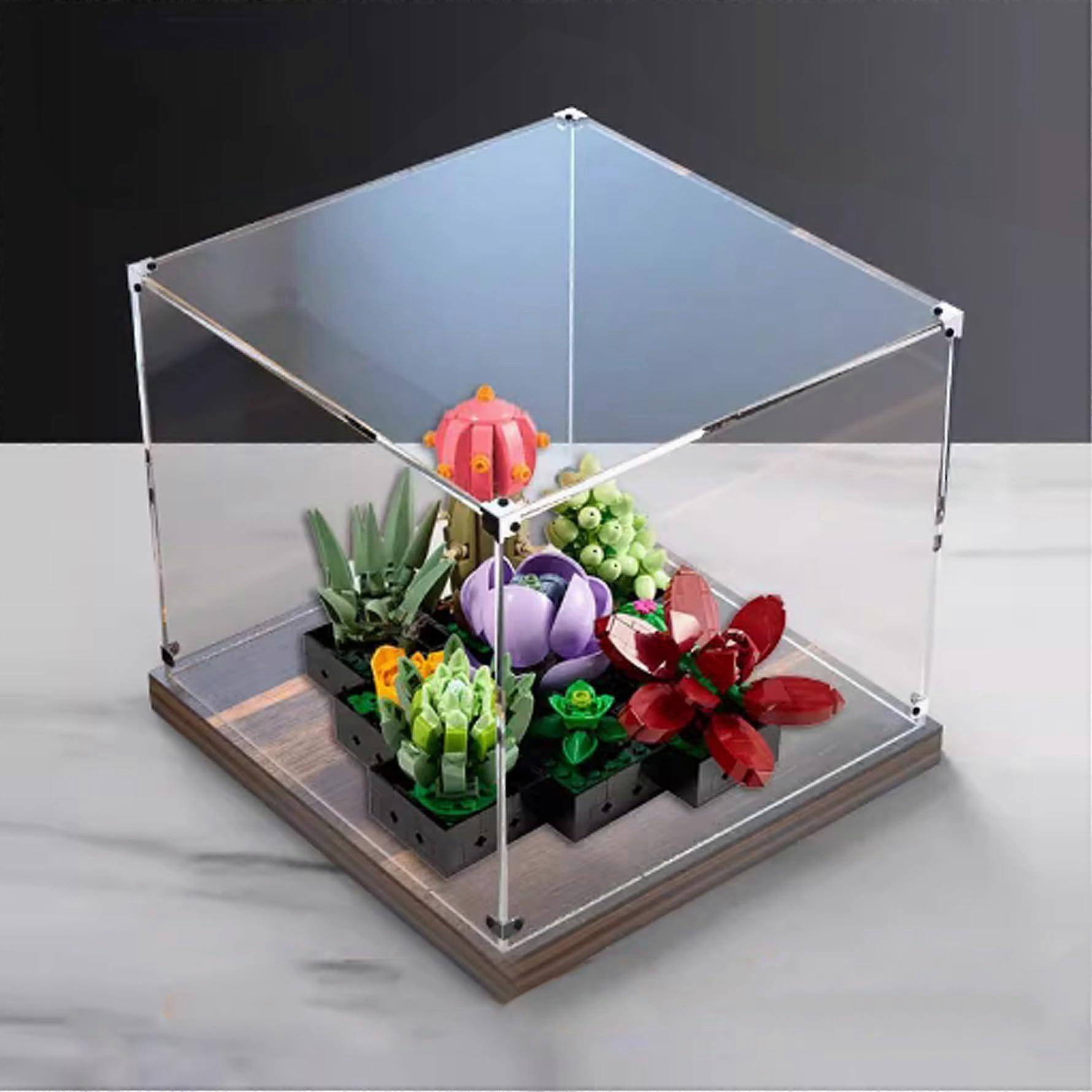 Acrylic Display Box for  10309 Succulents, Clear Dustproof Case, Stackable Modular Design