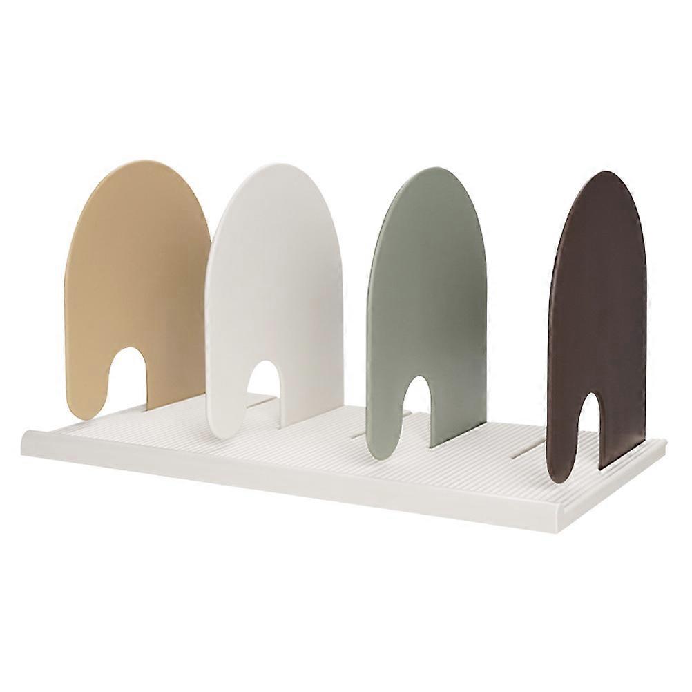 Multi-Grid Bookends Plastic Desktop Book Holder for Office Arrangement 2Pcs