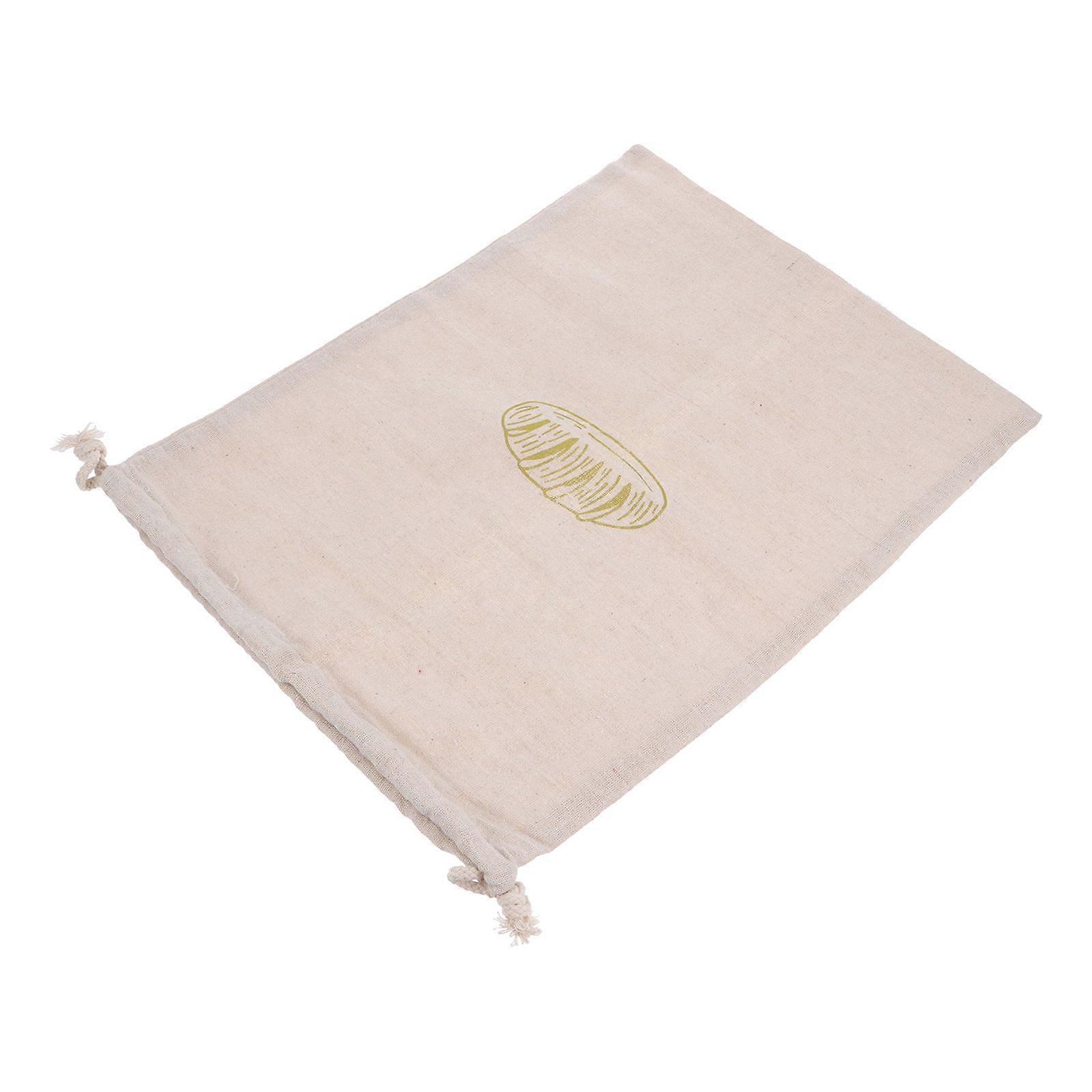 1Pc Durable Linen Bread Pouch Unbleached Bread Bag Loaf Bag Drawstring Pouch