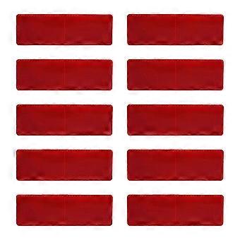 10pcs Rectangular Reflectors 48x148mm High Visibility Self Adhesive Safety Reflector for Trailer Truck Tractor Boat Motorcycle Fence Gate