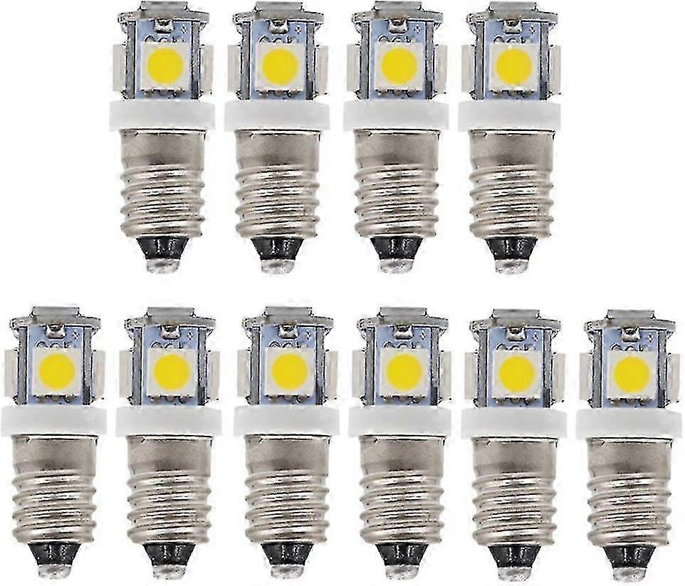 Cool White E10 9V LED Bulbs 5SMD 5W 10 Pack
