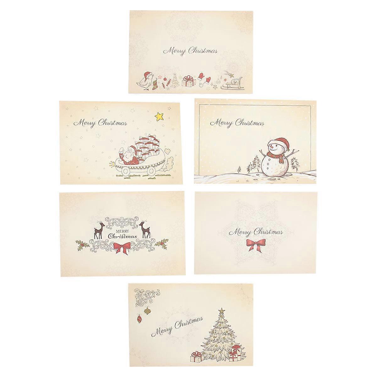 Christmas Envelope Paper Envelope for 6Pcs Retro Style Blessing