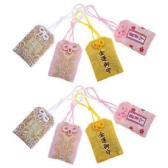 Design tradizionale giapponese Omamori portafortuna per decorazioni domestiche e per auto, colori assortiti, 6,00 x 4,00 x 1,00 cm, protezione e benedizione, 8 pezzi