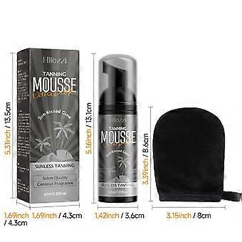 Mousse autobronzeadora Ultra Dark, 60ml, secagem rápida, com luva aplicadora, bronzeado artificial sem manchas para um brilho bronzeado natural, fragrância de coco, Salo