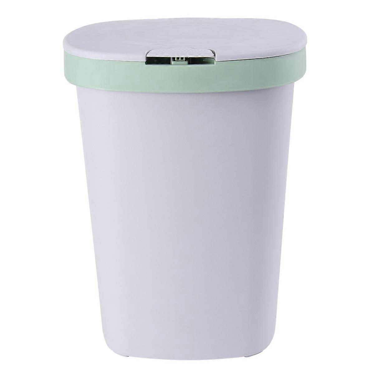 Plastic Trash Can Push-Button Garbage Can for Storage 1Pcs with Lid