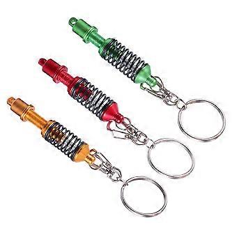 Key Ring Car Spring Pendant for Decoration with 3Pcs Aluminum Alloy Key Chains