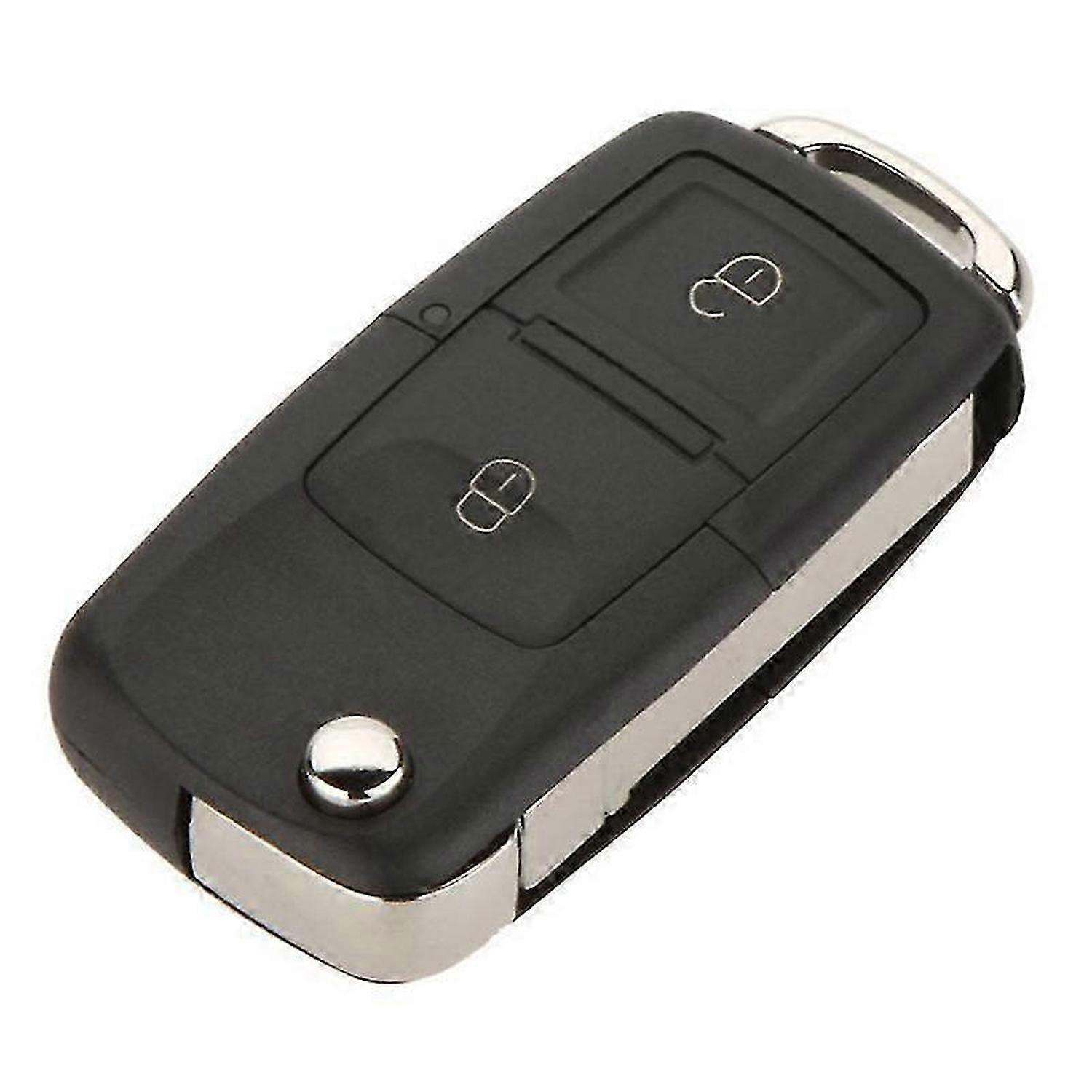 Replacement 2 Button Keyless Entry Remote Flip Folding Car Key Fob Shell Case And Button Pad Compat