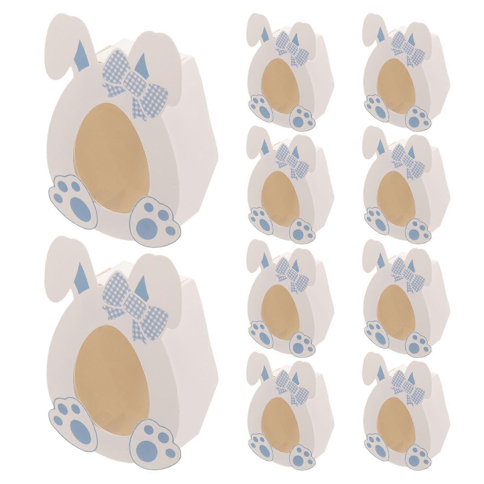 10pcs Easter Candy Boxes Adorable Bunny Candy Boxes Paper Biscuit Storage Boxes