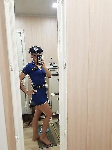 Police Costume Outfit with Lace & Gloss Panel - Fantasy Roleplay Ready
