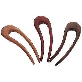 3 pz Forcine decorative Forcine a forma di U Forcine Forcine vintage Forcine in legno per le donne