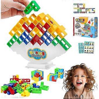 32 PCS Tetra Tower Games, Balance Board Game for Kids & Adult, Team Building Blocks STEM Toys for 2 Players, Family, Parties, Travel(Pack of 32)