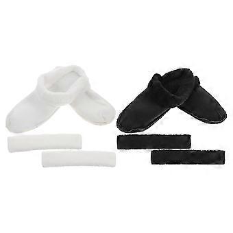 White Fleece Footbed Liners Removable Clog Inserts for Warmth 4Pairs
