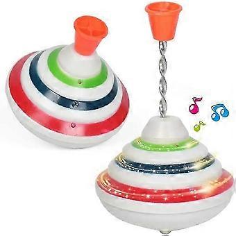 Giroscópio de pressão manual e rotação com música colorida e brinquedos infantis