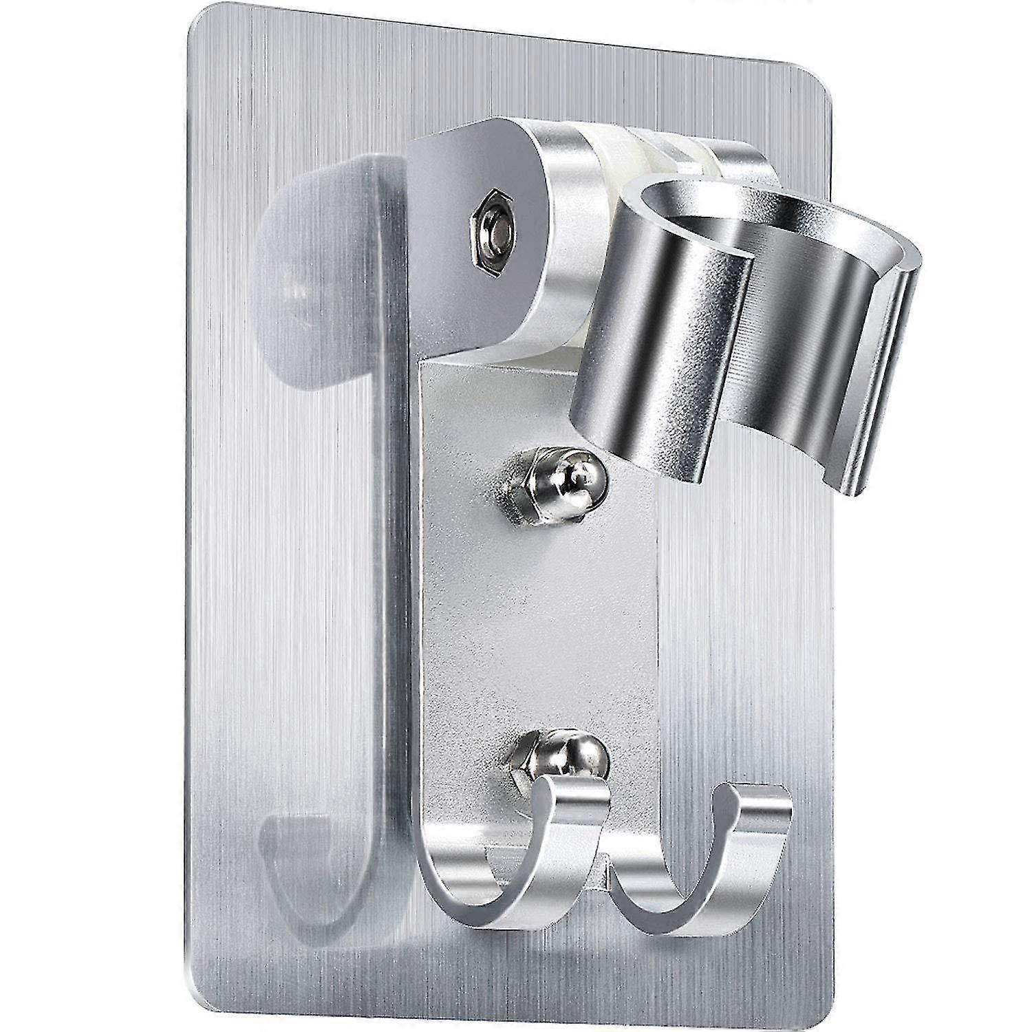 Shower Head Bracket Wall Clip Adjustable Shower Rod With 2 Hooks