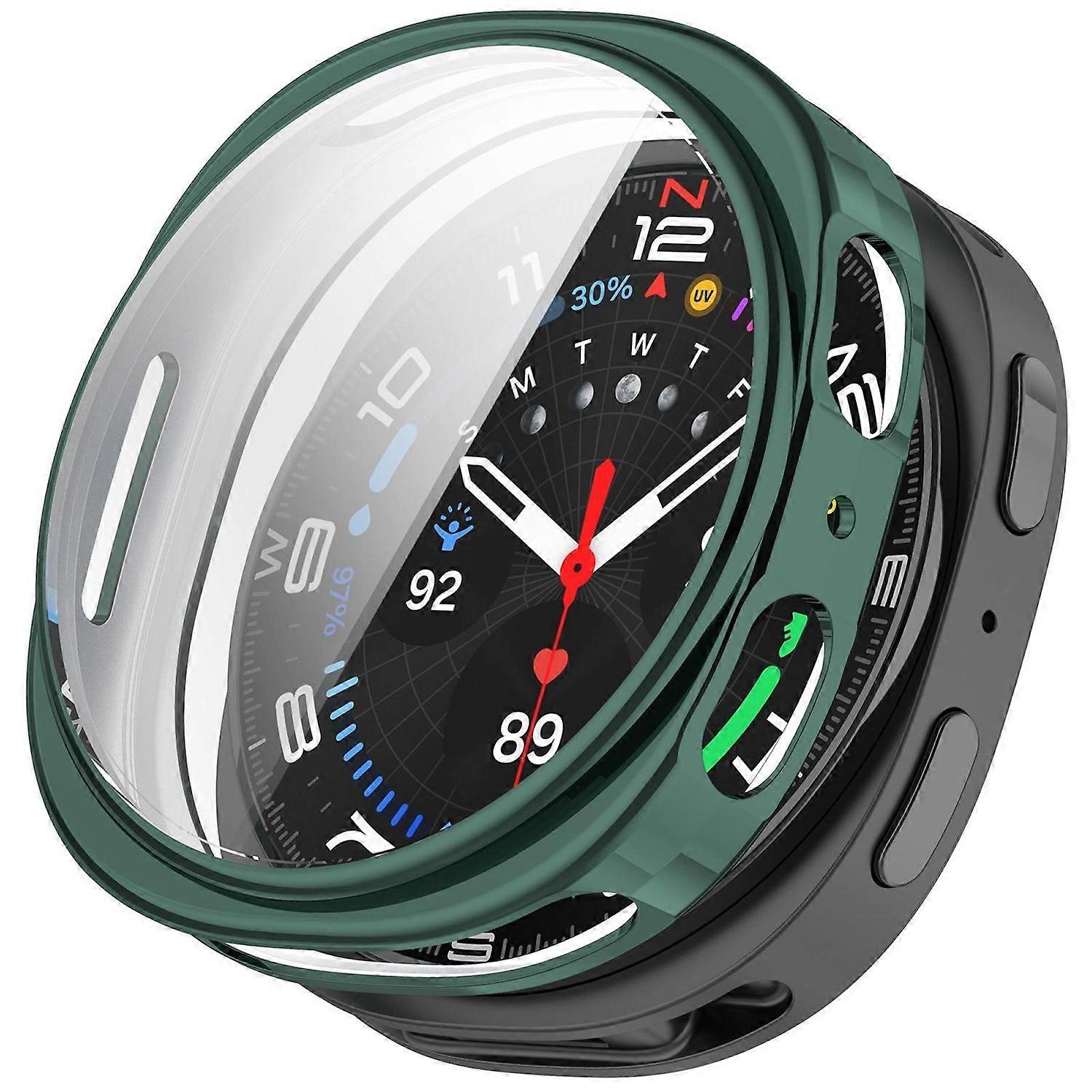 For Samsung Galaxy Watch 8 44mm Electroplated Full Cover TPU Smart Watch Protective Case Green