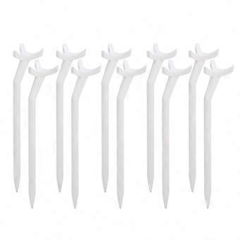 10pcs White Plastic Curved Golf Tees Durable Lightweight Accessory for Training and Practicing
