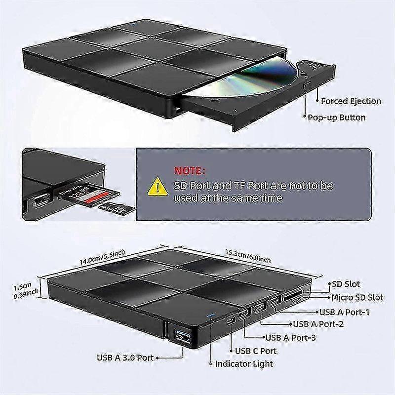 External Multi-Function Optical Drive USB Computer DVD Player Notebook External Recorder Ultra-Thin