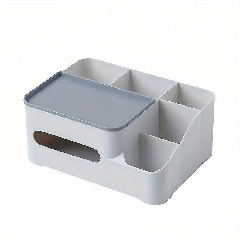 Rectangular Multifunctional Tissue Box Holder, Plastic Storage Organizer for Living Room Table