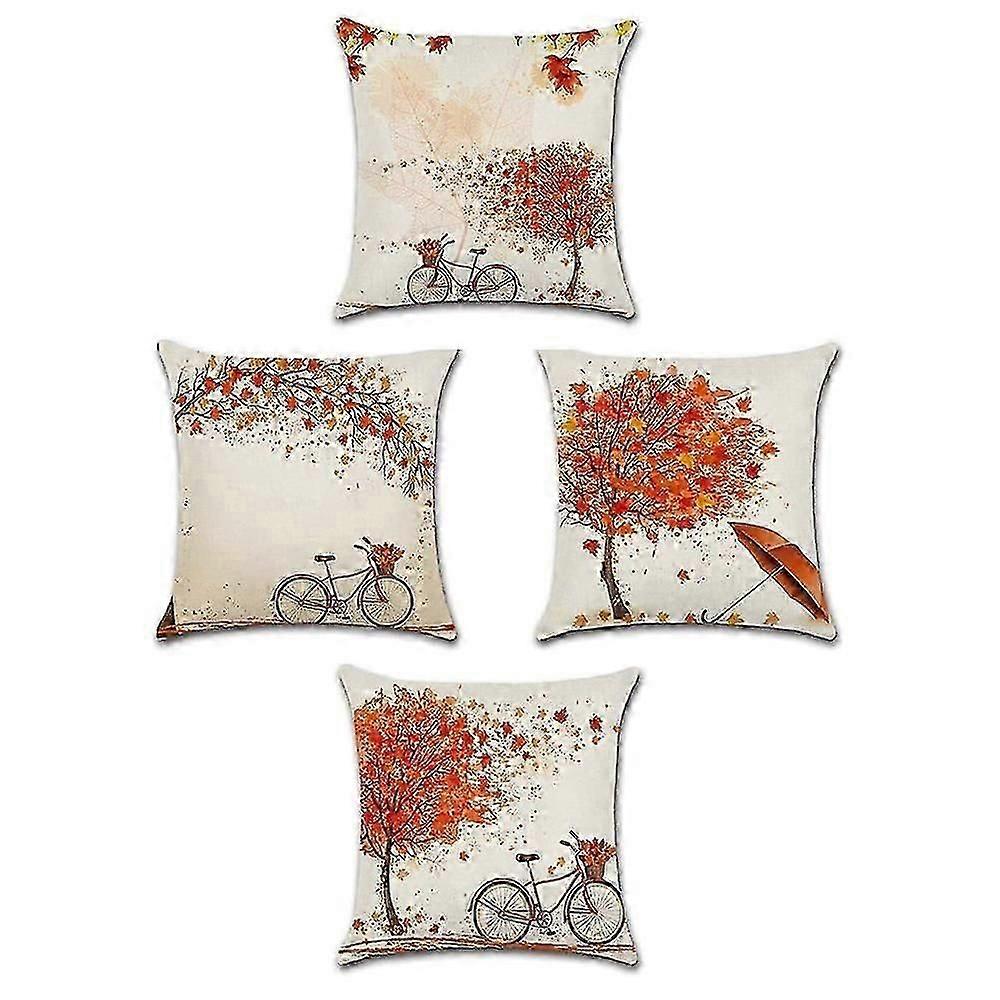 4Pack Autumn Fall Decorative Pillow Covers