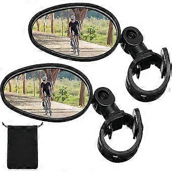 Bike Mirror 360 Degree Adjustable Safe Rotatable Handlebar Mirror Bicycle Mirror Cycling Rear View Mirror Shockproof Acrylic Convex Mirror Rearvi 26-2
