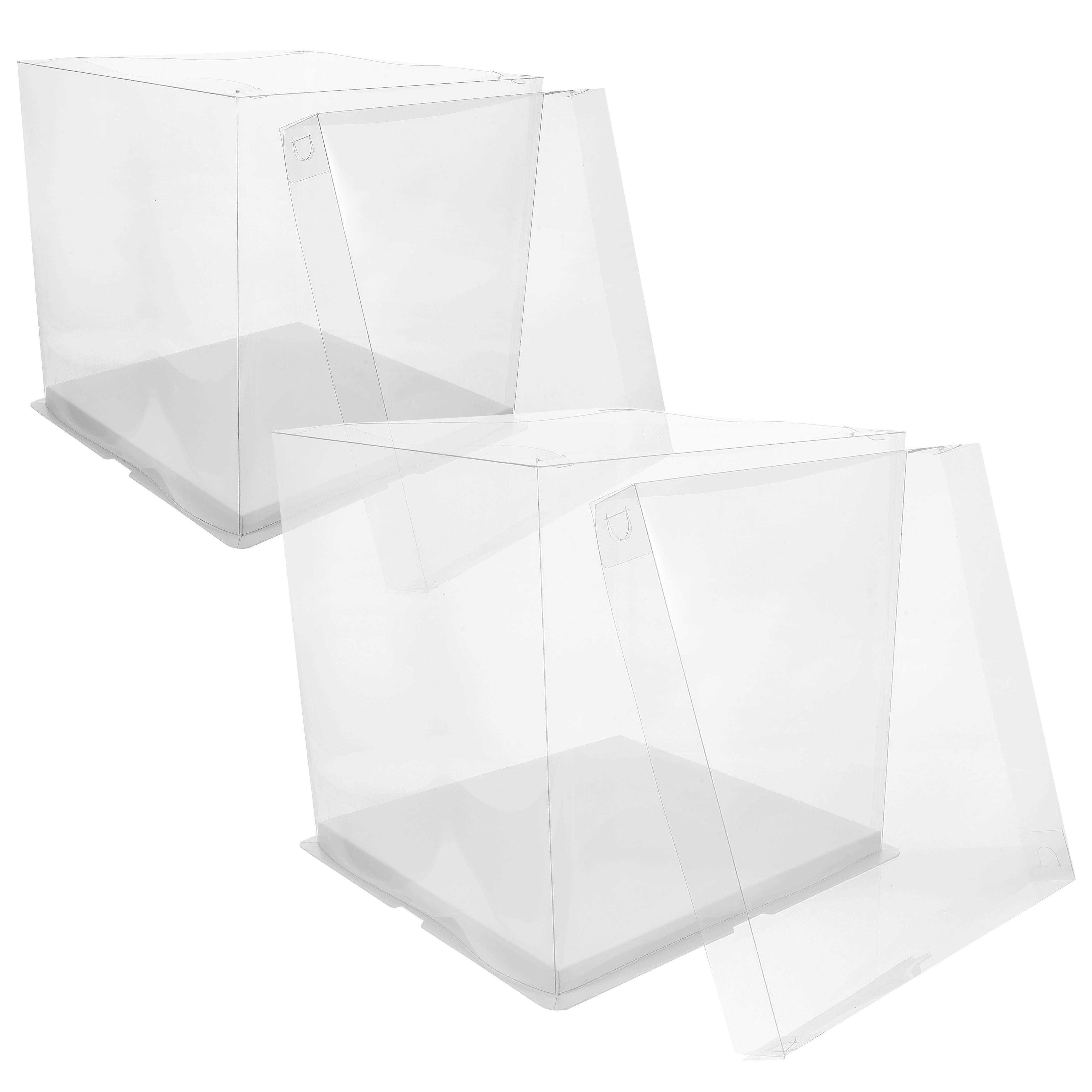 Cake Packaging Boxes Birthday Cake Box for Storage 2Pcs Transparent Design