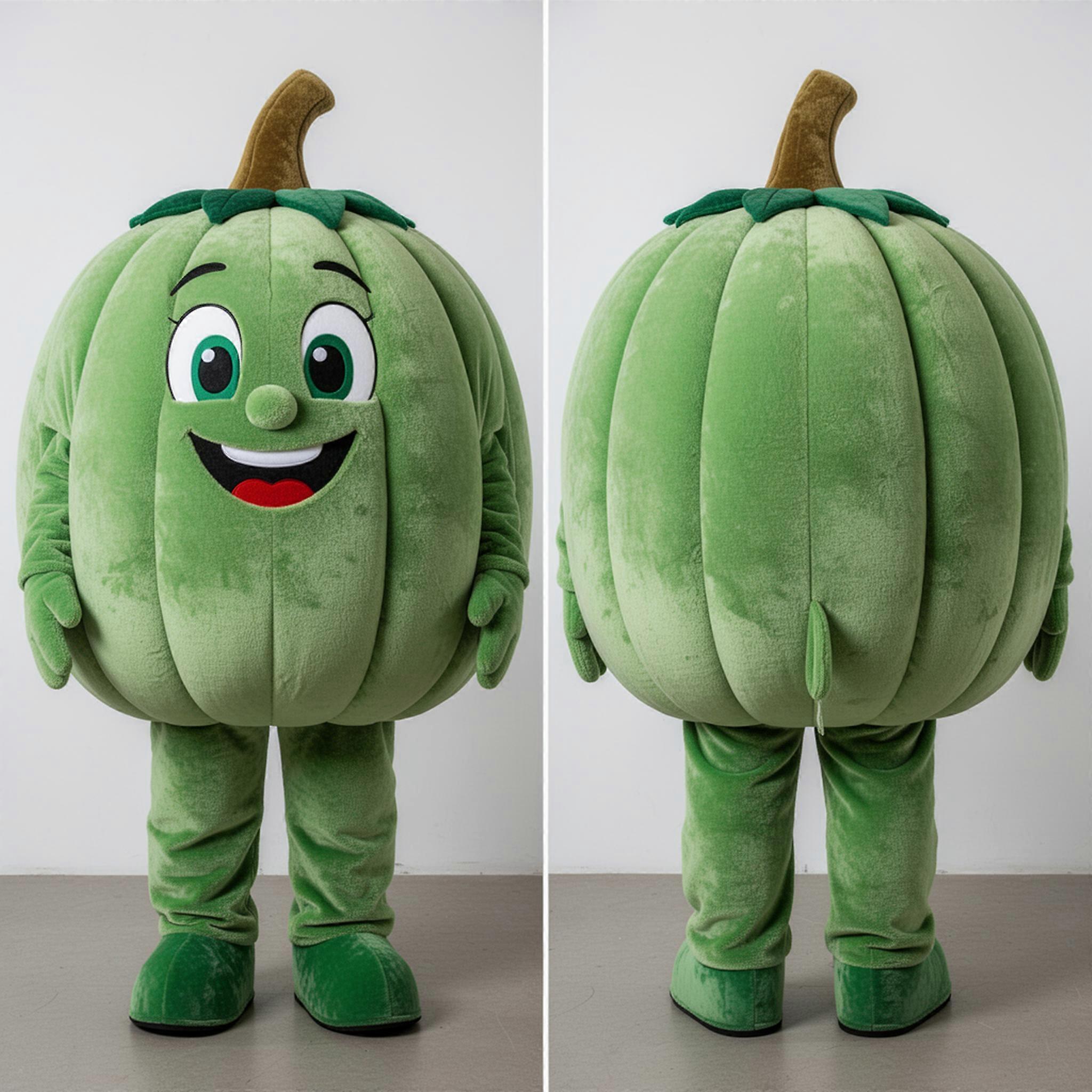 MASTICOT Vibrant Green Round Pumpkin Mascot