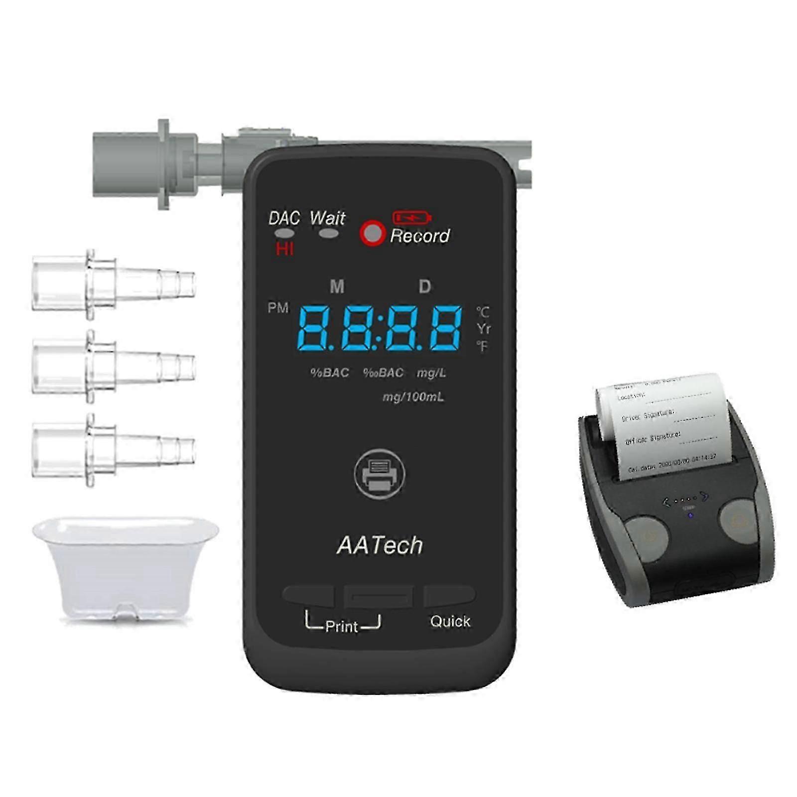 High-precision Electrochemical Alcohol Detector With Wireless Printer, EU Plug