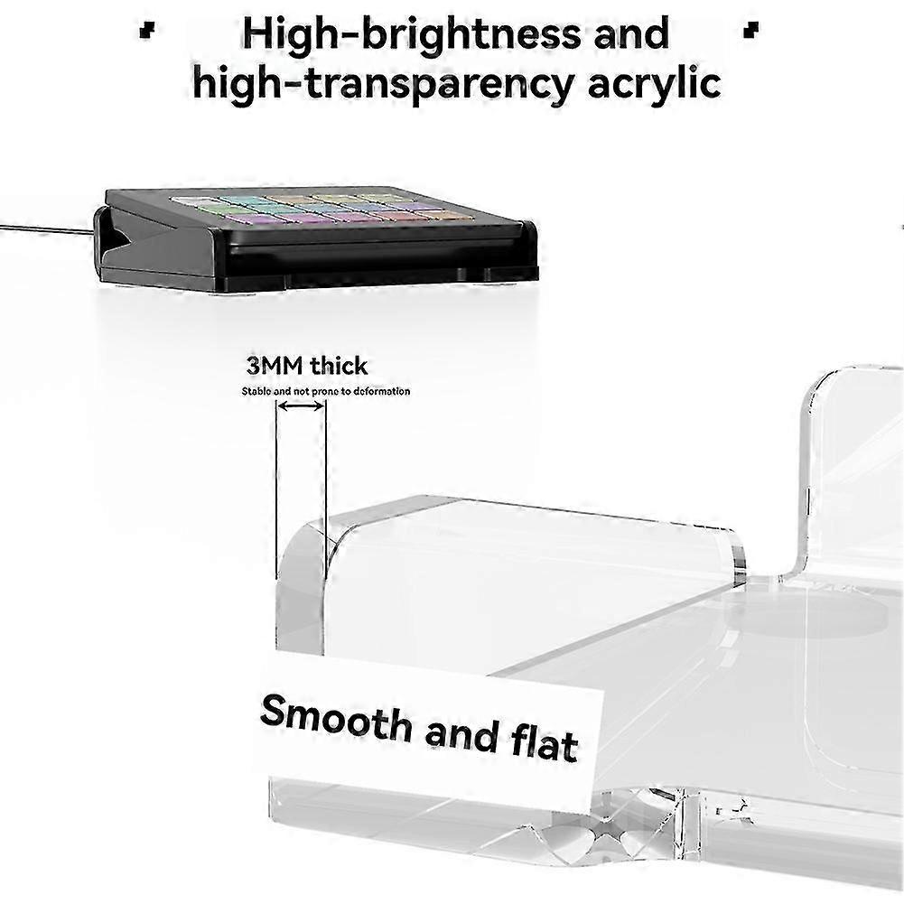 Desktop Display Stand compatible with StreamDeck MK.2 Controller, Desk Bracket Non-Slip Base compatible with Stream Deck MK.2 Transparent