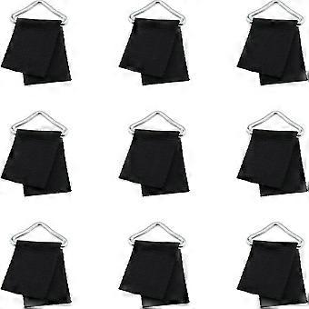 Set of 9 Triangular Loops for Trampoline, Replacement Triangular Rings, Accessories for Adult Trampolines, Black