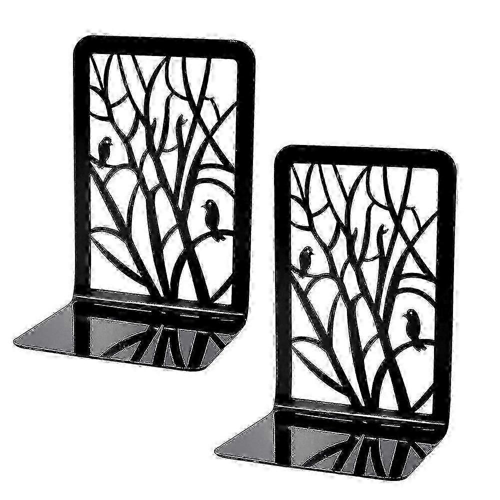 Modern Black Metal Bookends Set