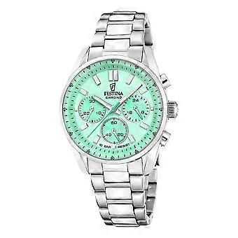 Festina Ladies Green Boyfriend 37mm Stainless Steel Dress Watch F20753-1