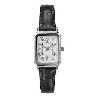 Timex Ladies Black Leather Strap Dress Watch TW2Y00800