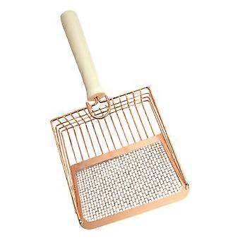 Extra Wide Stainless Steel Cats Waste Scooper Multiuse Design compatible with Quick Sand Sifting And Clumps Removal Efficient Shovel Crown Gold
