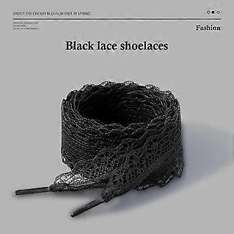 Fancy Lace Shoelaces for Women Casual Shoes 2.9CM Width Flat Shoelace for Sneakers Black White Shoe Laces Accessorices