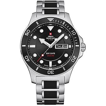 Sveitsin sotilaallinen Chrono kvartsi analoginen mies katsella SM 34068.01 ruostumaton teräs ranne koru